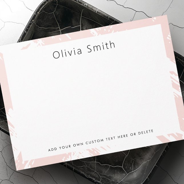 Light blush pink brushstrokes stationery  note card (Light blush pink brushstrokes stationery note card)