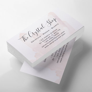 Light Blush Pink Crystal Rock Shop Business Card by loraseverson at Zazzle