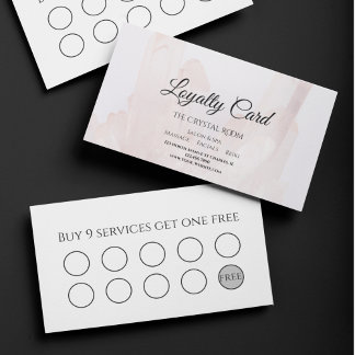 Light Blush Pink Crystals Salon Spa Loyalty Card