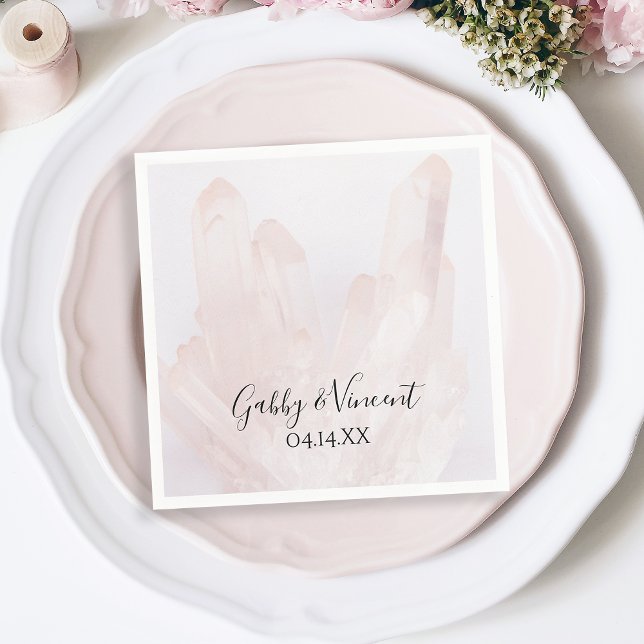 Light Blush Pink Crystals Wedding Napkins (Creator Uploaded)