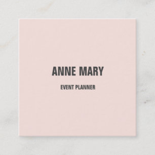 Light Blush Pink Grey Modern Bold Bright Classy Square Business Card