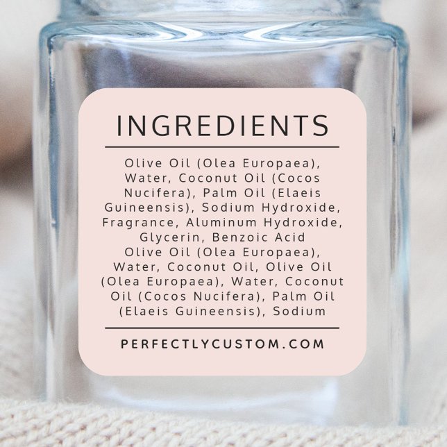 Light blush pink ingredient list product label (Creator Uploaded)