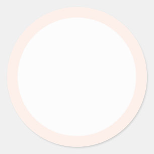 Light blush pink solid color border blank classic round sticker