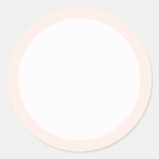 Light blush pink solid color border blank classic round sticker