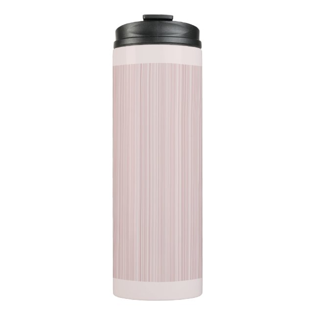 Light Blush Pink Stripes Sweet Thermal Tumbler (Front)