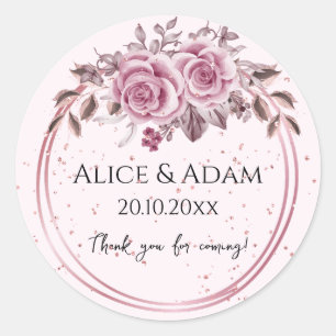 Light Blush Rose Gold Foliage Sticker