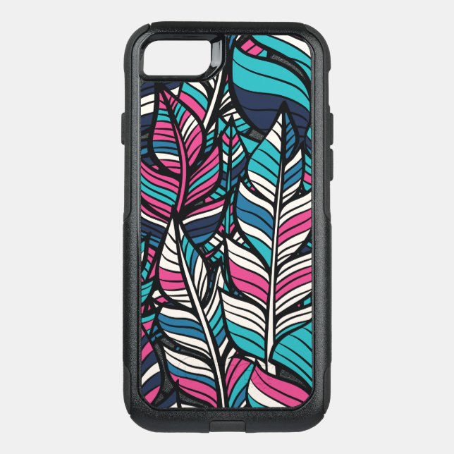 Light Boho Feather Otterbox iPhone Case (Back)