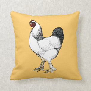 Light Brahma Rooster Gift for Poultry Farmer Throw Pillow