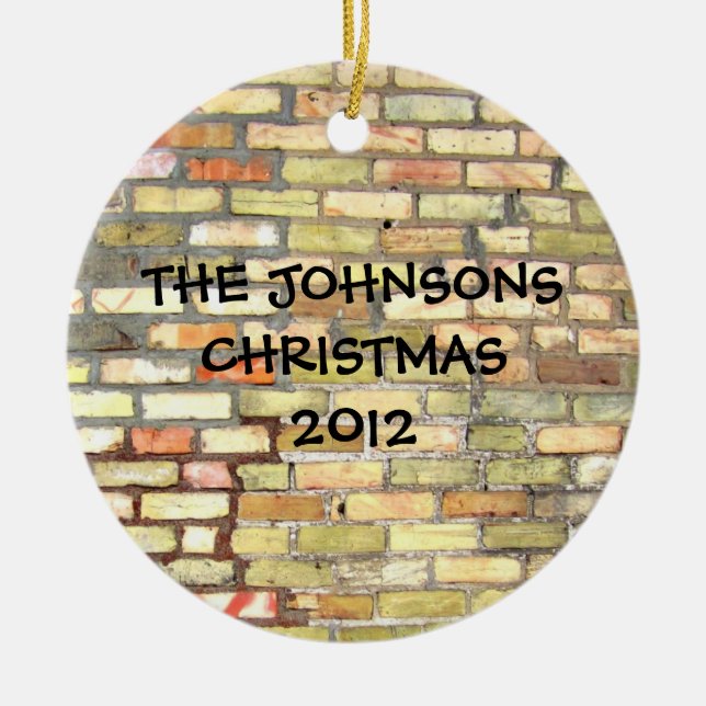 Light Brick Wall Ceramic Ornament (Front)