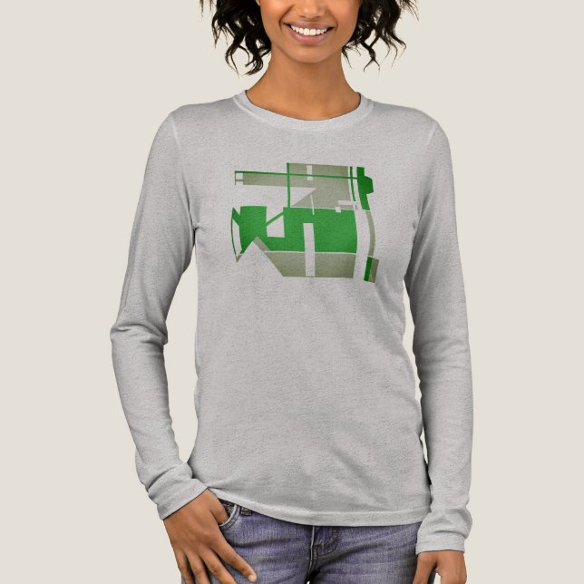 Light & Bright Green Geometric Tribal Art Abstract Tri-Blend Shirt (Front)