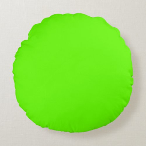 light bright Leaf Green  solid plain color Custom Round Pillow