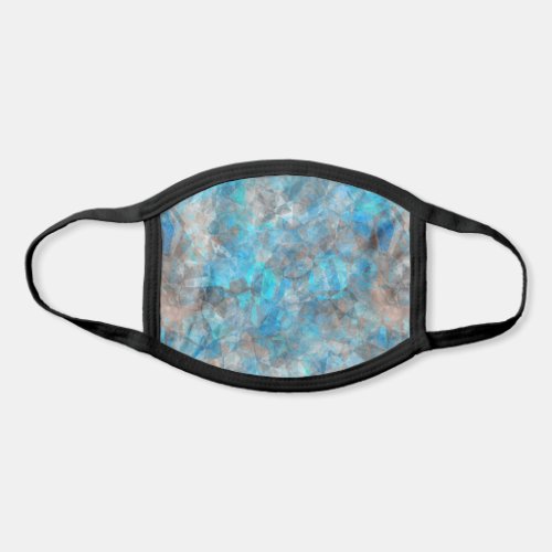 Light Bright Turquoise Blue Gray Polygon Art Face Mask