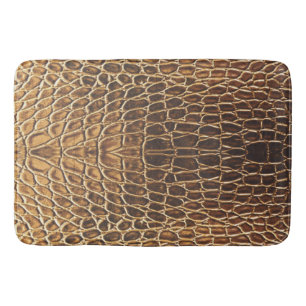 Light Brown Alligator Skin Print Bath Mat