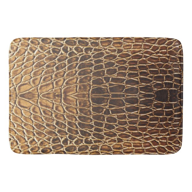 Light Brown Alligator Skin Print Bath Mat (Front)