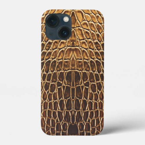 Light Brown Alligator Skin Print iPhone 13 Mini Case