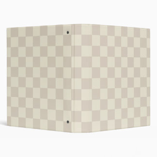 Light Brown and Off White Checkerboard 3 Ring Binder