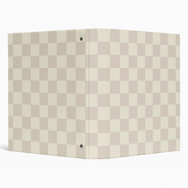 Light Brown and Off White Checkerboard 3 Ring Binder (Background)