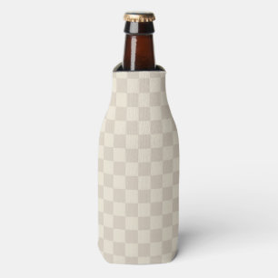 Light Brown and Off White Checkerboard Bottle Cooler