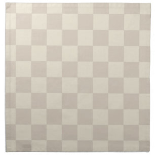 Light Brown and Off White Checkerboard Cloth Napkin