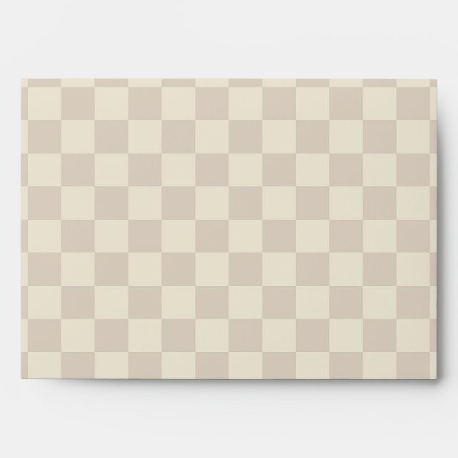 Light Brown and Off White Checkerboard Envelope (Front)