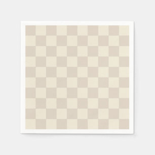 Light Brown and Off White Checkerboard Napkins