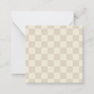 Light Brown and Off White Checkerboard Note Card