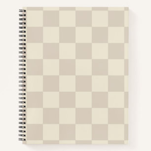 Light Brown and Off White Checkerboard Notebook