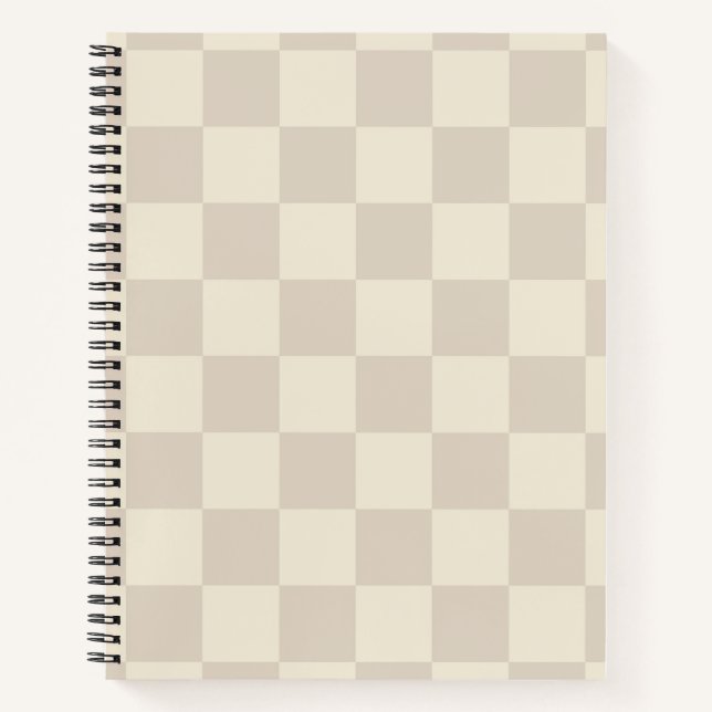Light Brown and Off White Checkerboard Notebook (Front)