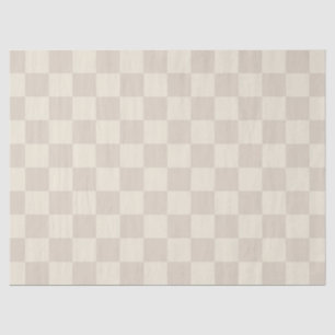 Light Brown and Off White Checkerboard Tissue Paper