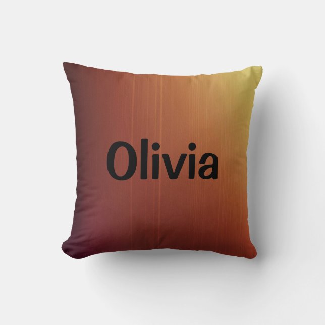 Light brown and orange throw pillow (Front)