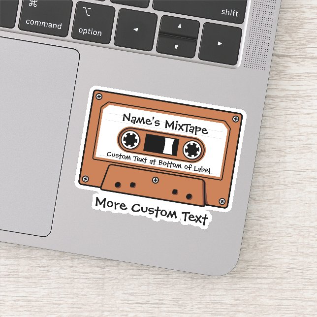 Light Brown Audio Cassette Tape Sticker (Detail)