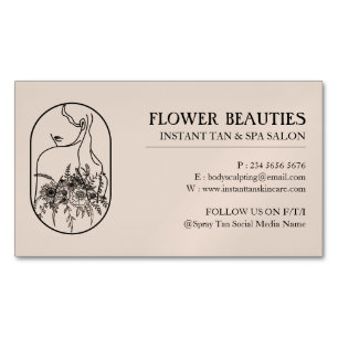 Light Brown Beauty Hair Feminine Woman Tan Business Card Magnet