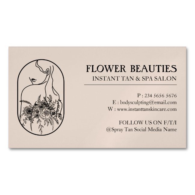 Light Brown Beauty Hair Feminine Woman Tan Business Card Magnet