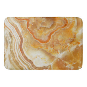 Light Brown & Beige Marble Stone Texture Print Bathroom Mat
