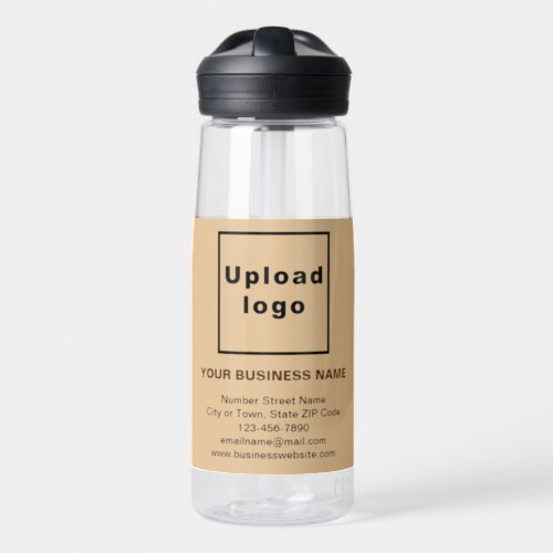 Light Brown Business Brand on 25 oz Water Bottle
