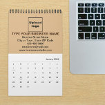Light Brown Business Brand on Calendar<br><div class="desc">Light brown color business branding on customizable calendar. Customize it by uploading your business logo, typing your business name, address, phone number, e-mail and website. You can include it in your promotional products, giveaway items or gifts to your customers or clients, a marketing strategy to advertise your business or to...</div>