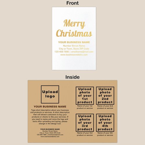 Light Brown Business Brand on Christmas Foil Card