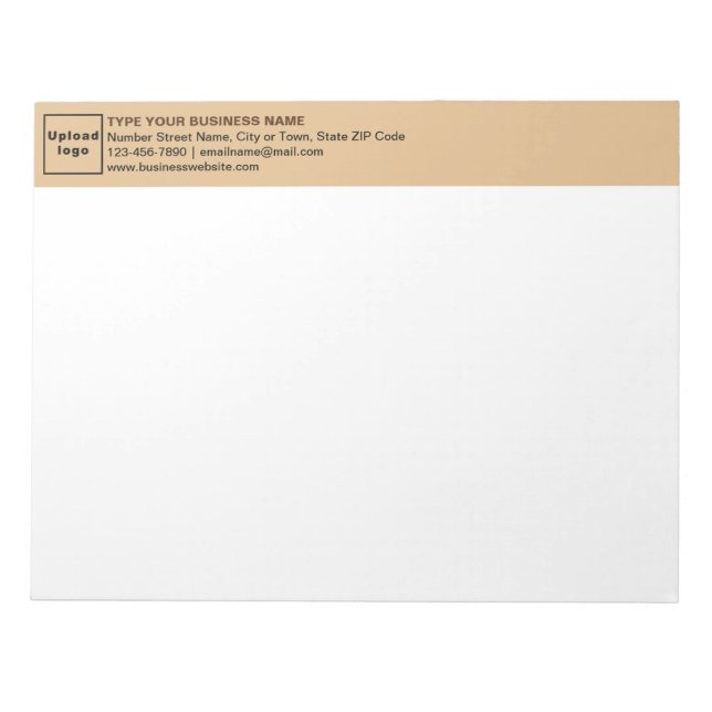 Light Brown Business Brand on Heading of Notepad (Front)
