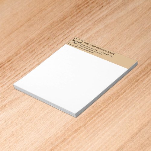 Light Brown Business Brand on Heading of Small Notepad