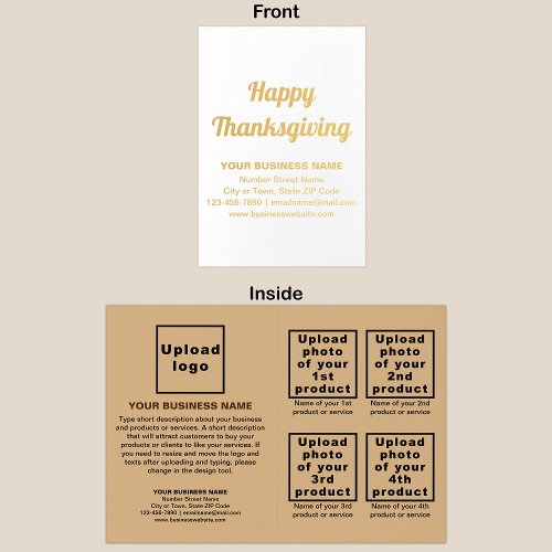 Light Brown Business Brand on Thanksgiving Foil Card