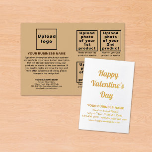 Light Brown Business Brand on Valentine Foil Card