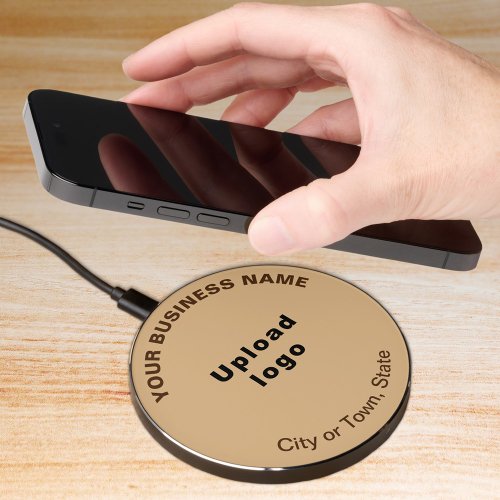 Light Brown Business Brand on Wireless Charger