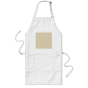 Light brown check pattern. Beige gingham. Long Apron