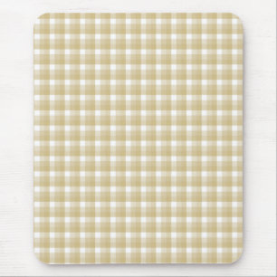 Light brown check pattern. Beige gingham. Mouse Pad