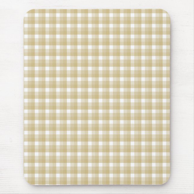 Light brown check pattern. Beige gingham. Mouse Pad (Front)