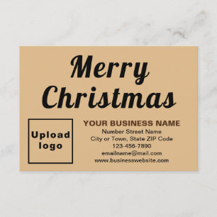 Light Brown Christmas Small Flat Greeting Card