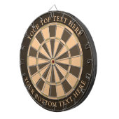 Light Brown Colors Dartboard with Custom Text (Front Right)