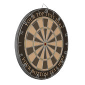 Light Brown Colors Dartboard with Custom Text (Front Left)