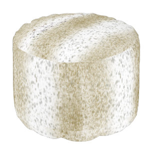 Light Brown Cow Hide Pouf