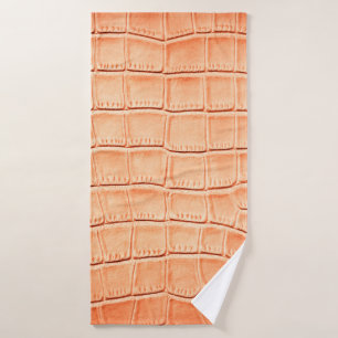Light brown crocodile leather texture bath towel
